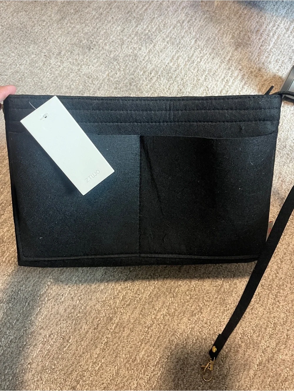 ZTUJO Purse Organizer Insert, Felt Bag Organizer With Metal Zipper 1890/bb9-1